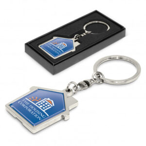 House-Shaped Metal Key Rings