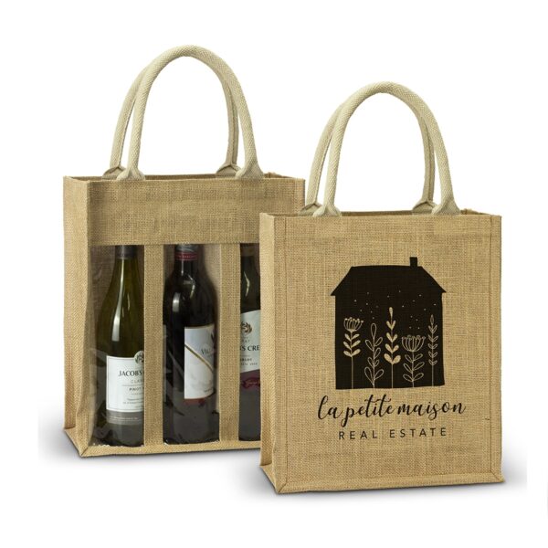 Farris Triple Jute PVC Wine Totes - Image 3