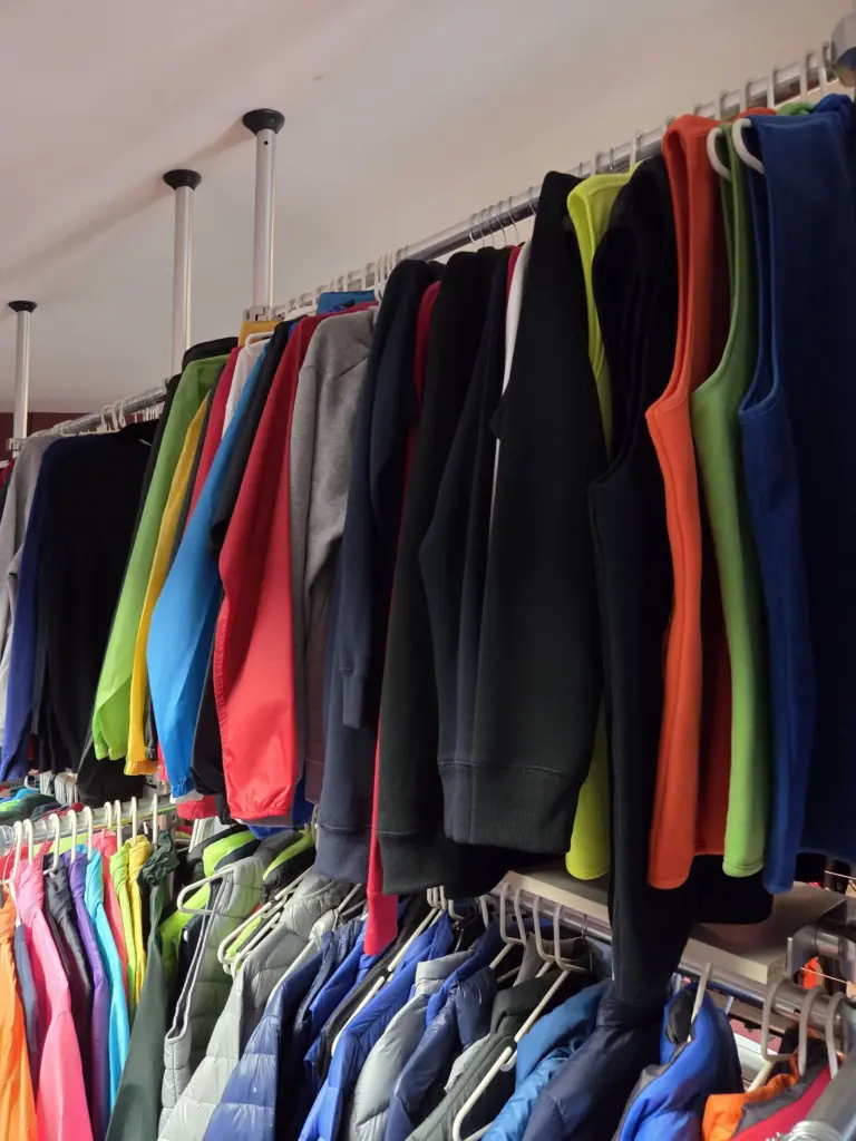 rack of different apparel items